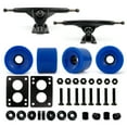 thumbnail image 1 of Victory Jump Longboard Skateboard Trucks and Wheels Set, Skateboard Accessories, Skateboard Trucks 7 inch, Skateboard wheels 70mm, Skateboard Bearings (7 inch Black Truck w 70mm Blue Wheels), 1 of 7