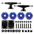 thumbnail image 1 of Victory Jump Skateboard Trucks and Wheels Set, Skateboard Accessories, Skateboard Trucks 5.25 inch, Skateboard wheels 52mm, Skateboard Bearings (5.25 inch Black Truck w 52mm Blue Wheels), 1 of 7