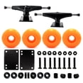 thumbnail image 1 of Victory Jump Skateboard Trucks and Wheels Set, Skateboard Accessories, Skateboard Trucks 5 inch, Skateboard wheels 52mm, Skateboard Bearings (5 inch Black Truck w 52mm Orange Wheels), 1 of 7