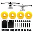 thumbnail image 1 of Victory Jump Skateboard Trucks and Wheels Set, Skateboard Accessories, Skateboard Trucks 5 inch, Skateboard wheels 52mm, Skateboard Bearings (5 inch Silver Truck w 52mm Yellow Wheels), 1 of 7