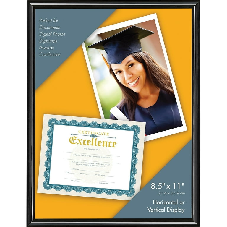 U-Channel Document Frame, 8.5 x 11, Black U-Channel Document Frame, 8.5 x 11, Black