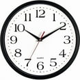 thumbnail image 1 of Victory Light VLUTC15071FE 12 in. Silent Smooth Motion Non-Ticking Black Wall Clock, Black, 1 of 1