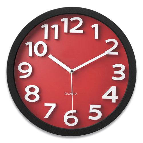 Wall Clock with Raised Numerals and Silent Sweep Dial, 13 Wall Clock with Raised Numerals and Silent Sweep Dial, 13