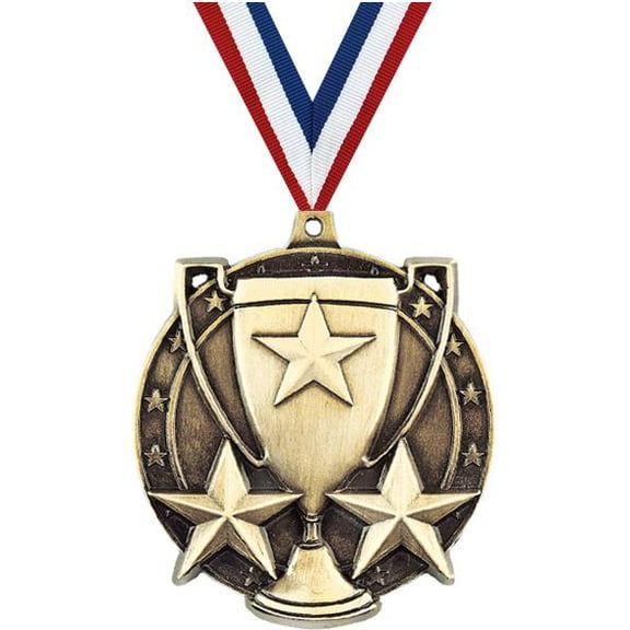 Victory Medals, 2" Gold Diecast Victory Medal Award 1 Pack