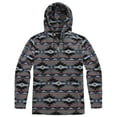 thumbnail image 1 of Victory Men's 1/4 Zip Pullover Aztec Hooded Fleece - GREY - M, 1 of 2