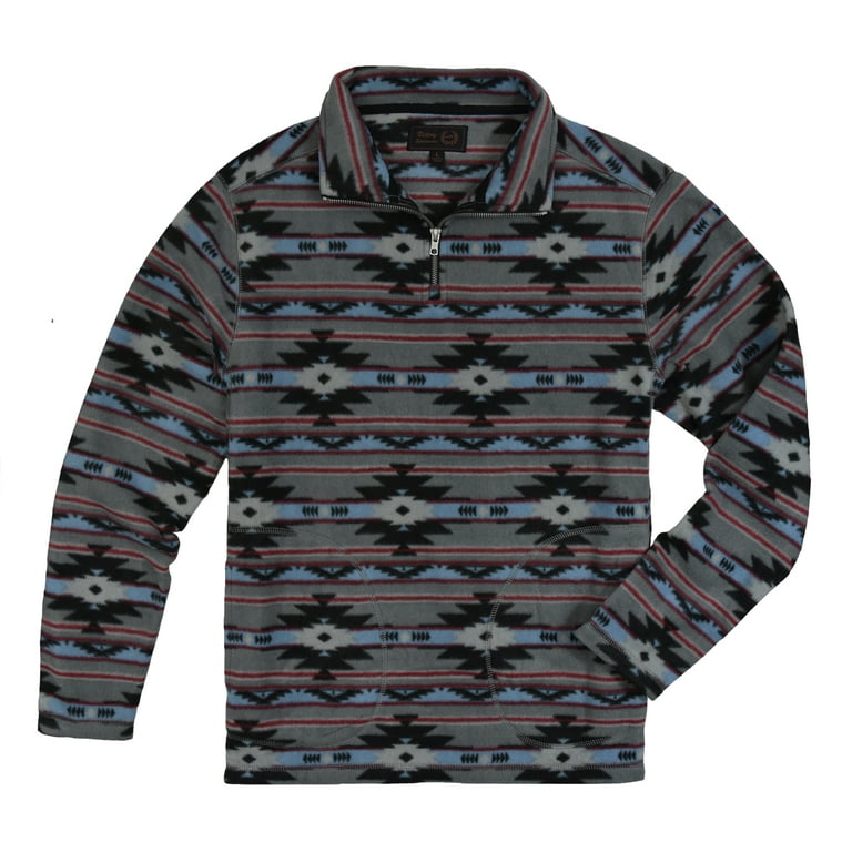 Victory Men s 1 4 zip pullover Aztec Fleece GREY 3XL Walmart