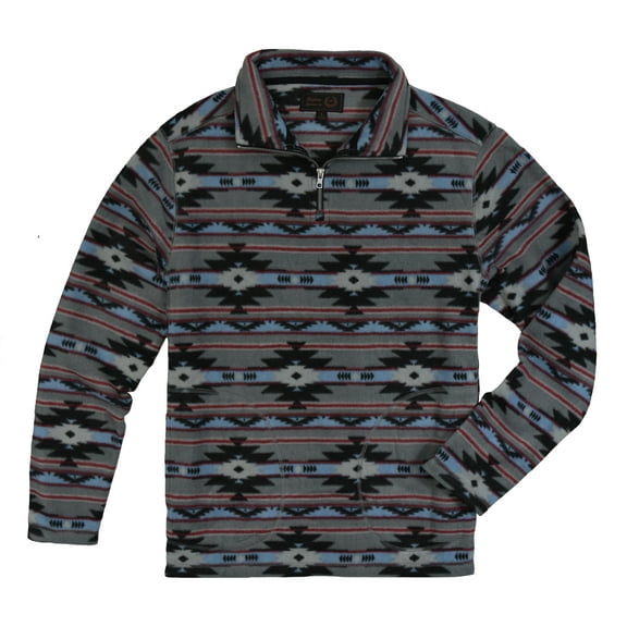 Victory Men's 1/4 zip pullover Aztec Fleece - GREY - XL