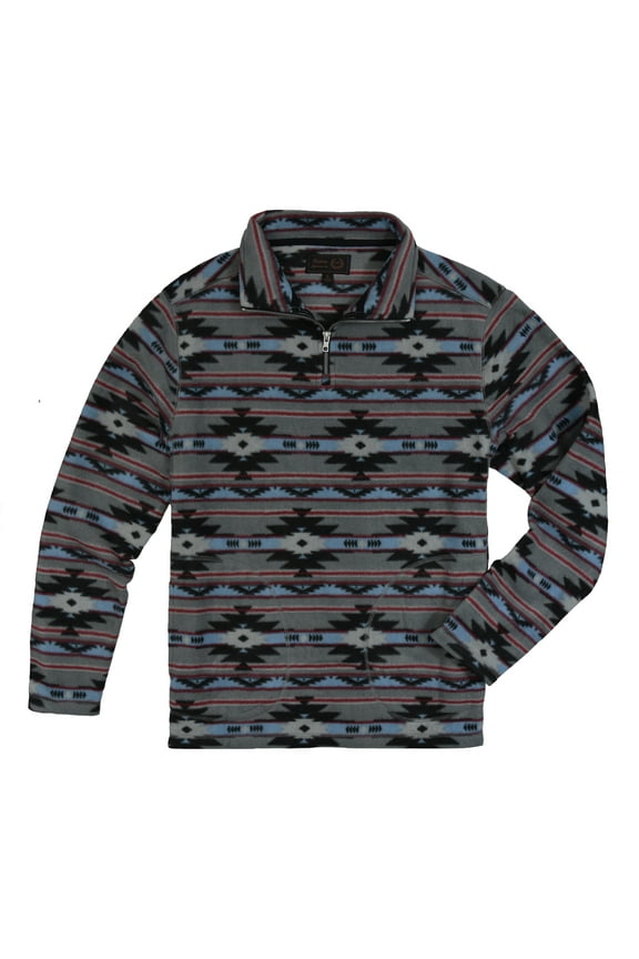Victory Men's 1/4 zip pullover Aztec Fleece - GREY - XL