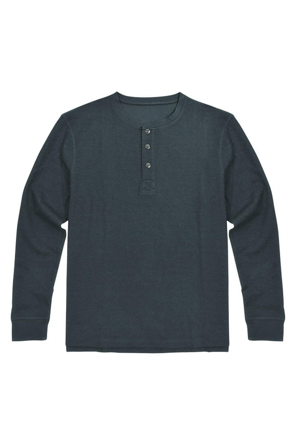Victory Men’s Knit Waffle Thermal Button Henley