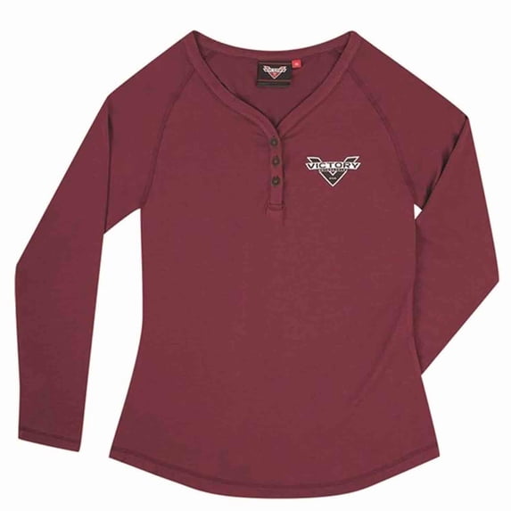 Victory Motorcycle New OEM Women's Port Henley Tee Shirt, Medium, 286799203