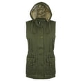 thumbnail image 1 of Victory Outfitters Ladies' Canvas Utility Vest Inner Sherpa Removable Hood - Olive - L, 1 of 1