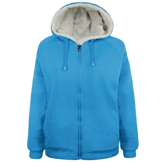 Victory Outfitters Ladies' Fleece Zip Up Hoodie with Soft Berber Lining - BLU - 2X