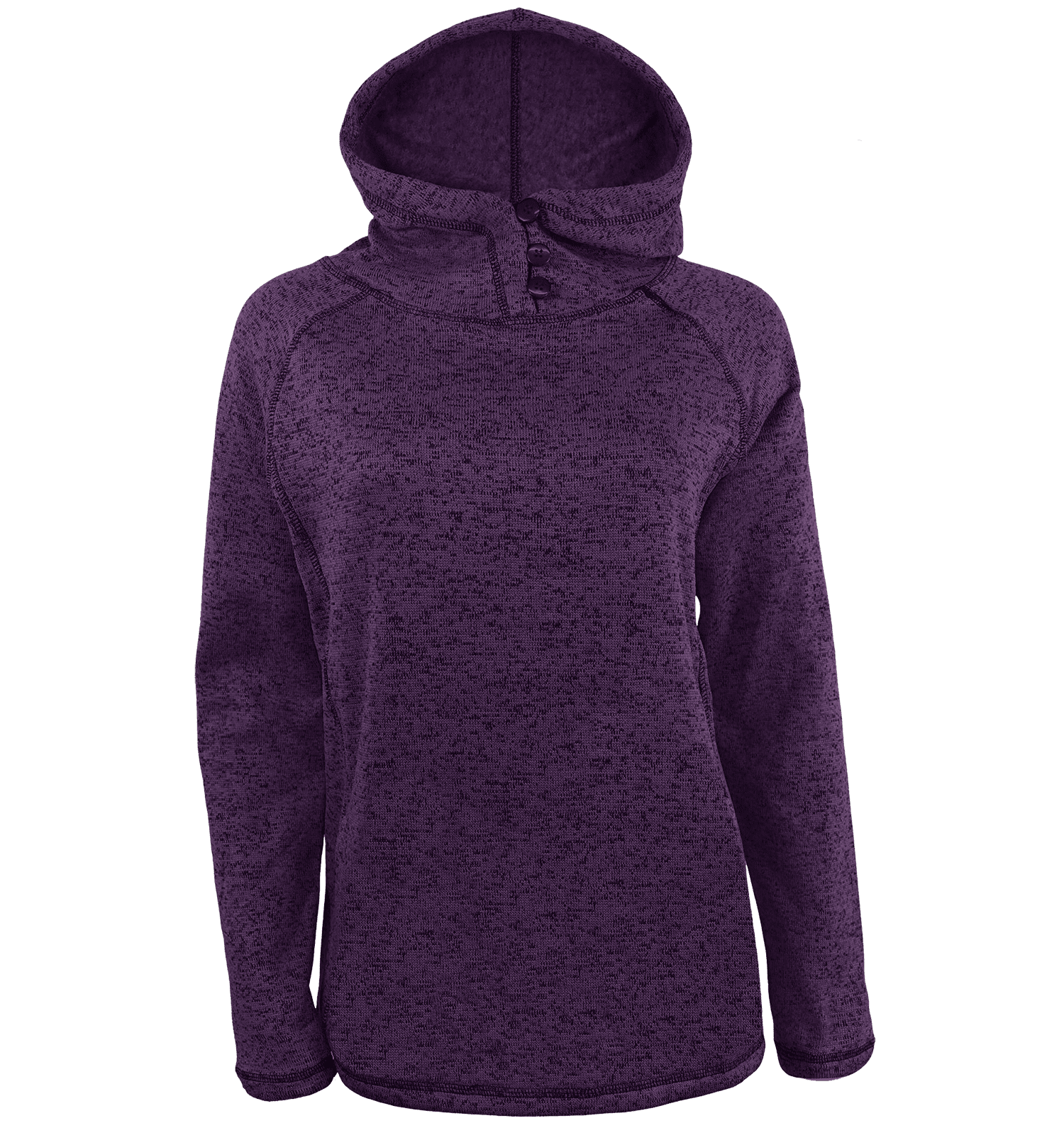 Victory Outfitters Ladies Fleece Zip Up Hoodie - Berber Lined, Side Pockets, Ribbed Hem, Black Medium