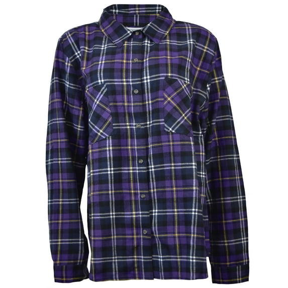 Victory Outfitters Ladies' Plaid Flannel Button Up Shirt w/ Two Chest Pockets