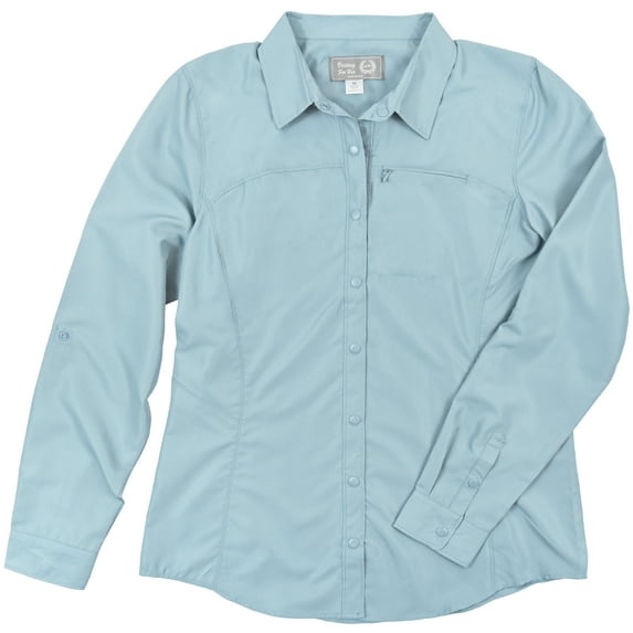 Victory Outfitters Ladies' Woven Full Snap Button Up Front Long Sleeve Shirt