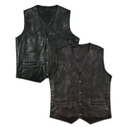 Victory Outfitters Men's 2 Pack Patch Leather Vest - Black/Brown - M