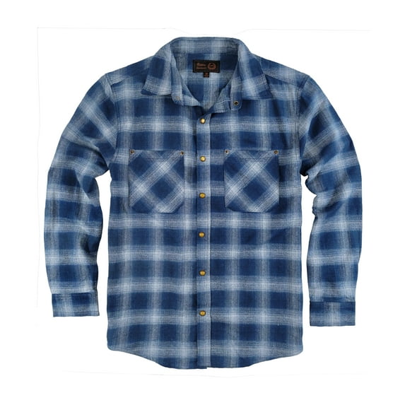 Victory Outfitters Men's Assorted Flannel Shirts w/ Snap Buttons - Navy - M