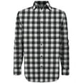 thumbnail image 1 of Victory Outfitters Men's Brush Yarn Dyed Patterned Flannel Button Up Shirt - Blk/Wht - M, 1 of 2