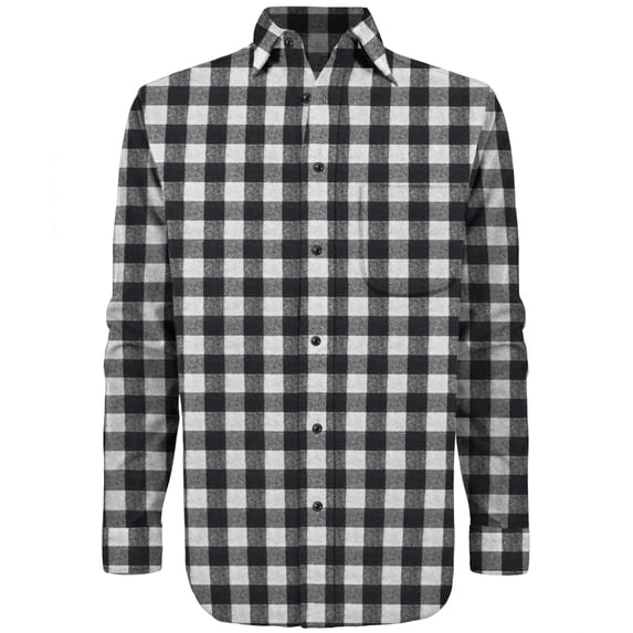 Victory Outfitters Men's Brush Yarn Dyed Patterned Flannel Button Up Shirt - Blk/Wht - M