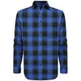thumbnail image 1 of Victory Outfitters Men's Brush Yarn Dyed Patterned Flannel Button Up Shirt - Blu/Blk - L, 1 of 2