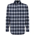 thumbnail image 1 of Victory Outfitters Men's Brush Yarn Dyed Patterned Flannel Button Up Shirt - Blu/Wht - 4XL, 1 of 2