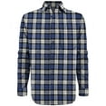 thumbnail image 1 of Victory Outfitters Men's Brush Yarn Dyed Patterned Flannel Button Up Shirt - Blu/Wht Plaid - XLT, 1 of 2