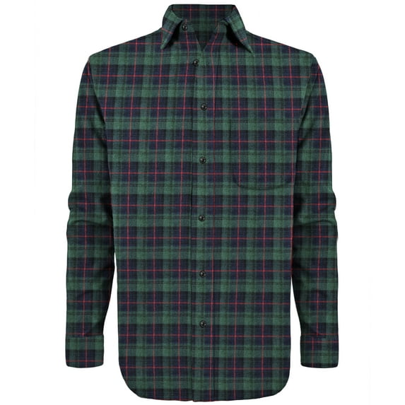 Victory Outfitters Men's Brush Yarn Dyed Patterned Flannel Button Up Shirt - Green Tartan - XLT