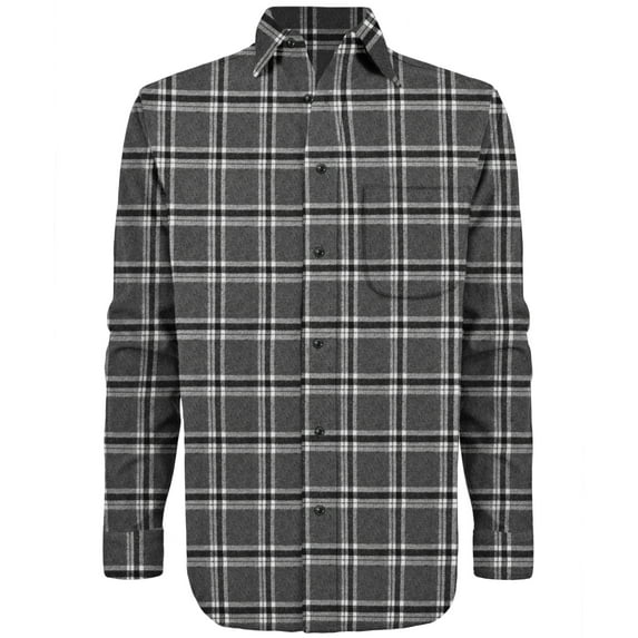 Victory Outfitters Men's Brush Yarn Dyed Patterned Flannel Button Up Shirt - Grey Plaid - 3XL