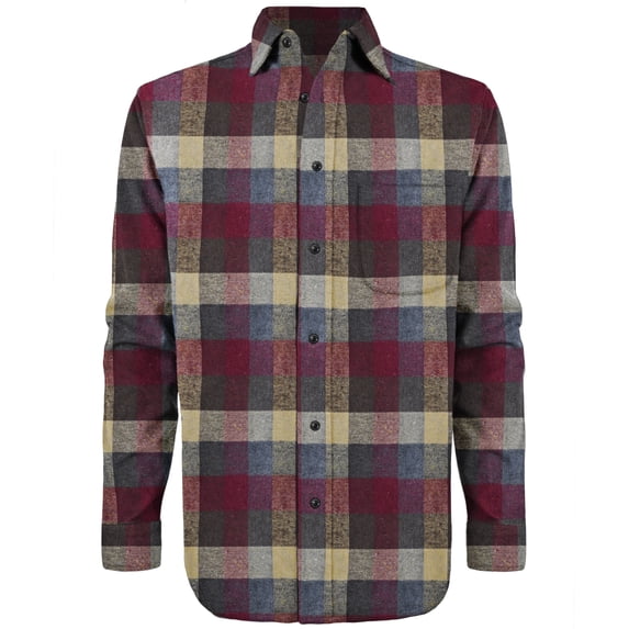 Victory Outfitters Men's Brush Yarn Dyed Patterned Flannel Button Up Shirt - Harvest - XLT