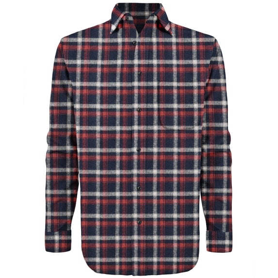 Victory Outfitters Men's Brush Yarn Dyed Patterned Flannel Button Up Shirt - Red/Blue Plaid - M