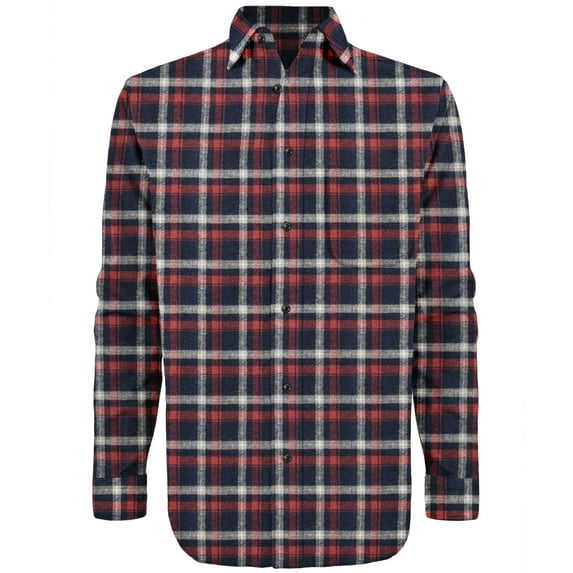 Victory Outfitters Men's Brush Yarn Dyed Patterned Flannel Button Up Shirt - Red/Blue Plaid - XXL