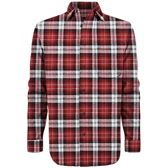 Victory Outfitters Men's Brush Yarn Dyed Patterned Flannel Button Up Shirt - Red/Wht - XXLT