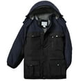thumbnail image 1 of Victory Outfitters Men's Color Block Hooded Insulated Parka Jacket - Black/Navy - L, 1 of 2