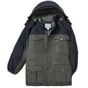 VICTORY SPORTSWEAR Victory Outfitters Men's Color Block Hooded Insulated Parka Jacket - Steel - Large