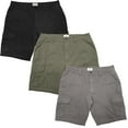 thumbnail image 1 of Victory Outfitters Men's Cotton Cargo 3 Pack Shorts - Black/Olive/Brown - 32, 1 of 1