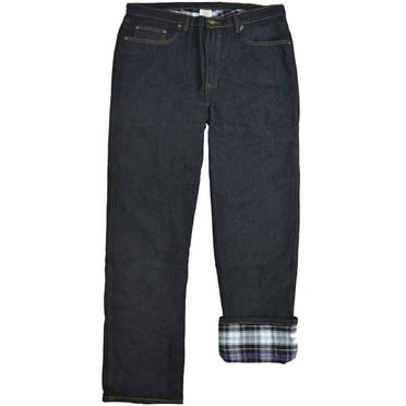 Victory Outfitters Men's Denim Stone Washed Jean Pants W/ Flannel Lining - Black 32 - 40