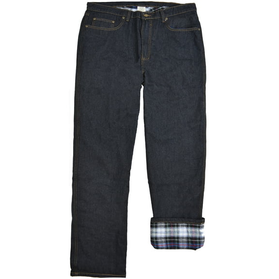 Victory Outfitters Men's Denim Stone Washed Jean Pants W/ Flannel Lining - Black 32 - 40