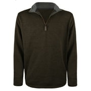 VICTORY SPORTSWEAR Victory Outfitters Men's Heather 1/4 Zip Knit Sweater w/Sherpa Lined Collar - Brown - Med