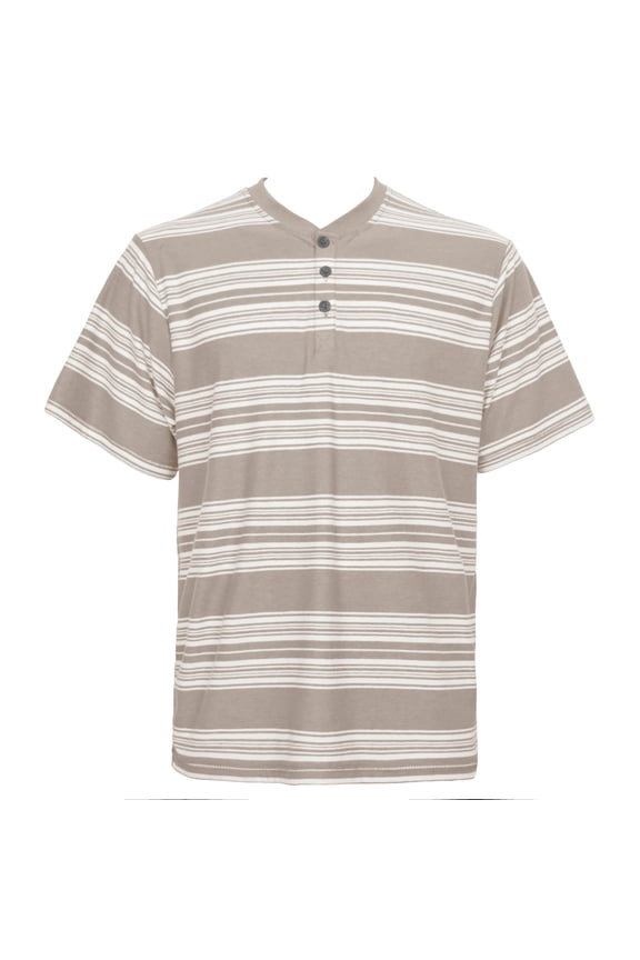 Men's Heather Short Sleeve Henley Tan Large