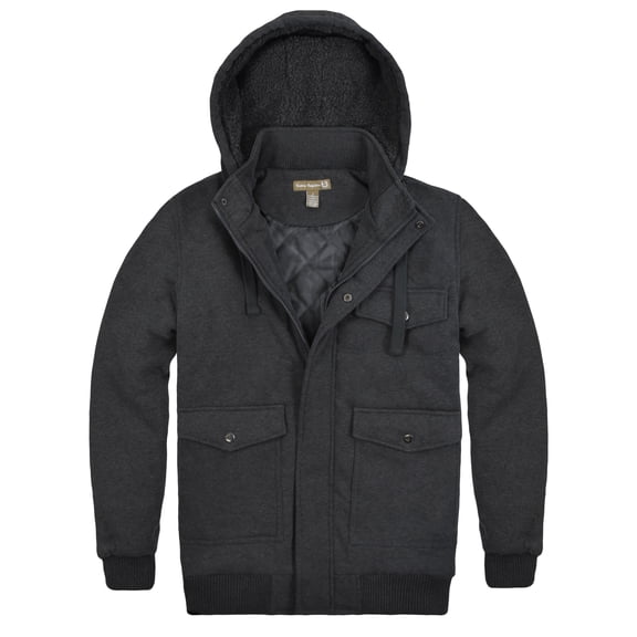 Victory Outfitters Men's Heavy Duty Fleece Jacket with Quilted Lining - Charcoal - 4XB