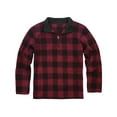 thumbnail image 1 of Victory Outfitters Men's Plaid Quarter-Zip Fleece Sweater - Red - M, 1 of 2