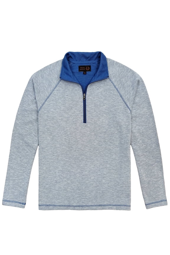 Men's Raglan 1/2 Zip Knit Sweater- Blue -XL