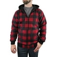 thumbnail image 1 of Victory Outfitters Men's Reversible Hooded Buffalo Plaid Fleece Jacket - BLK/RED - XL, 1 of 2