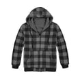 thumbnail image 1 of Victory Outfitters Men's Reversible Hooded Buffalo Plaid Fleece Jacket - Charcoal/Grey - XXL, 1 of 2
