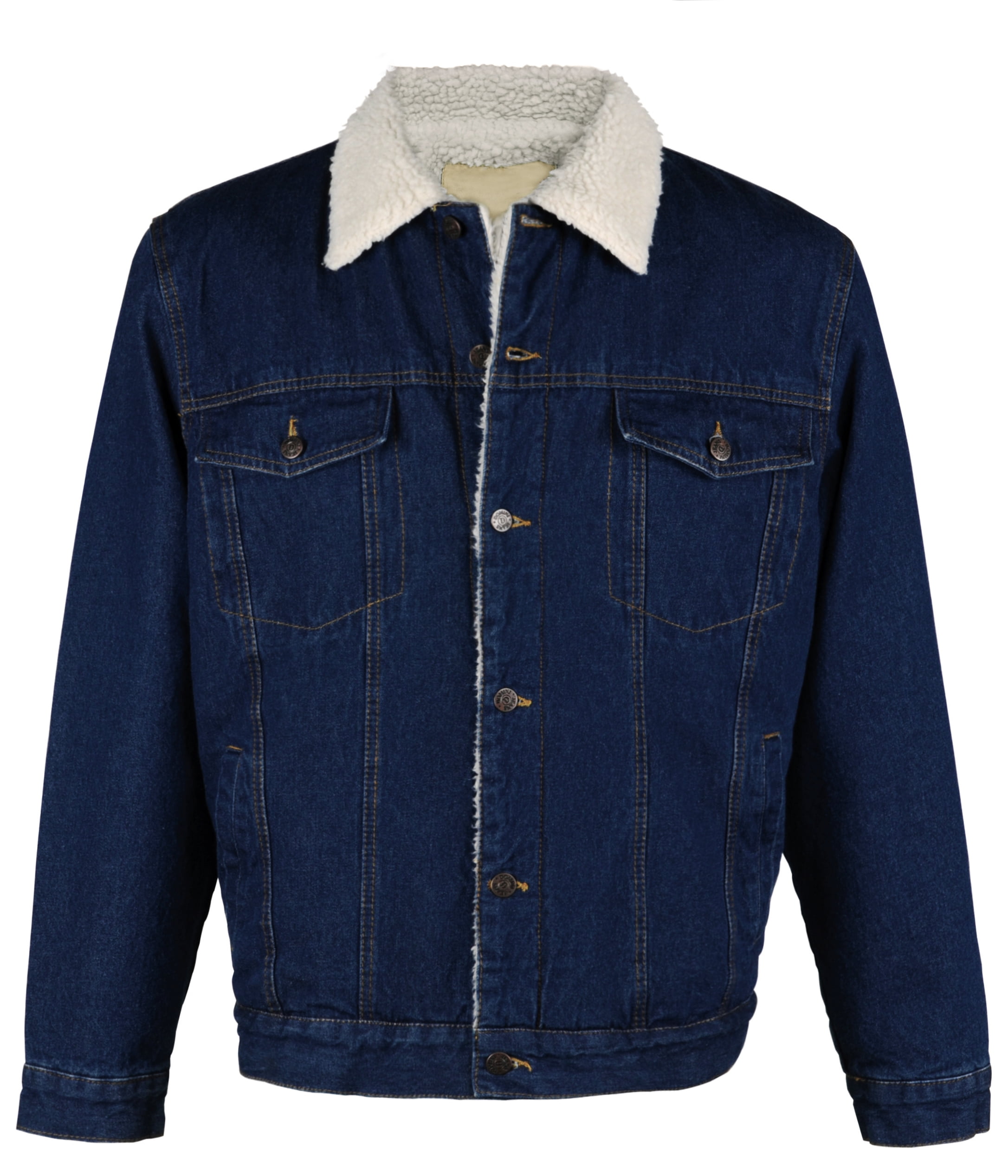 Men's Washed Sherpa Denim Jacket,Blue main image 0