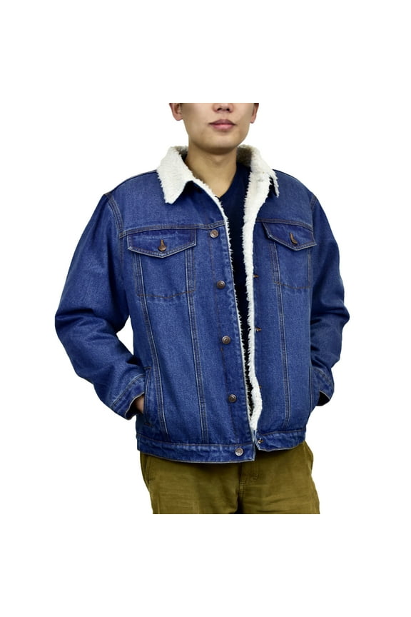 Victory Outfitters Men's Sherpa Lined Washed Denim Jacket