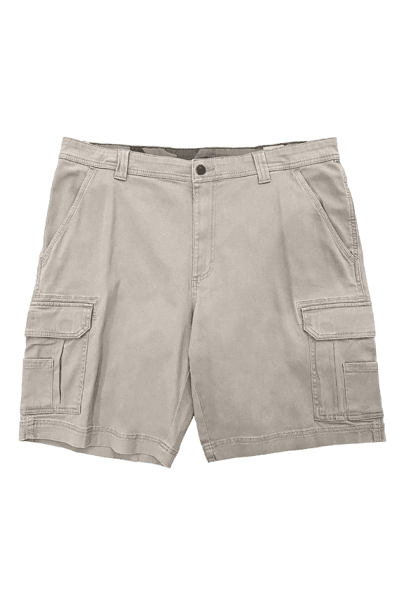 Men's Stretch Cotton Cargo Shorts - Stone - 36