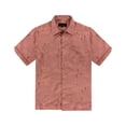 thumbnail image 1 of Victory Outfitters Men's Woven Short Sleeve Button Up with Textured Leaf Pattern - Melon - M, 1 of 2