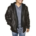 thumbnail image 1 of Victory Outfitters Men's Zip Out Removable Hood Genuine Leather Jacket - Brown - XLT, 1 of 4