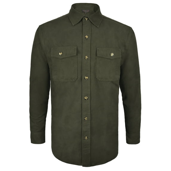 Victory Outfitters Mens' Chamois Flannel Button Down T-Shirt Olive 3XLT